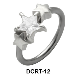10 mm. Triple X Stone Set Belly Piercing Closure Ring DCRT-12